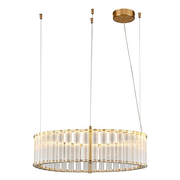Pendente Monile Circualr Vidro Dourado (D)60cm 25W 3000K | MON1PD01TR060