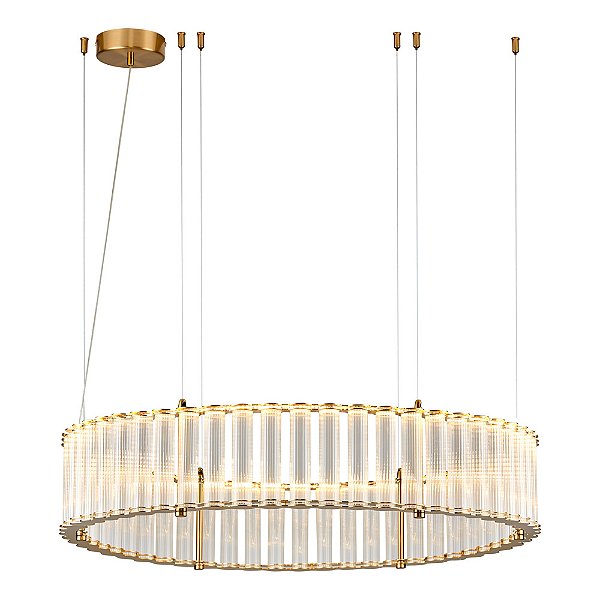 Pendente Monile Circulo Vidro Dourado (D)80cm 32W 3000K | MON1PD01TR080