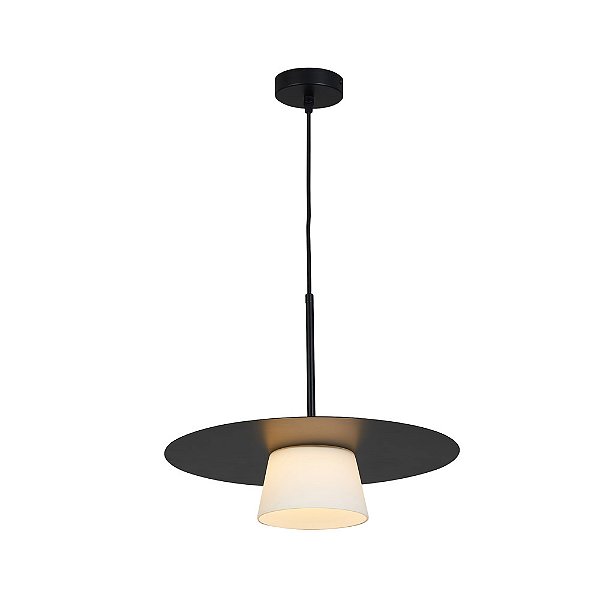 Pendente Capelo Grafite Vidro Leitoso (D)42cm (A)25cm 7W 2700K | CAP1PD01GR042