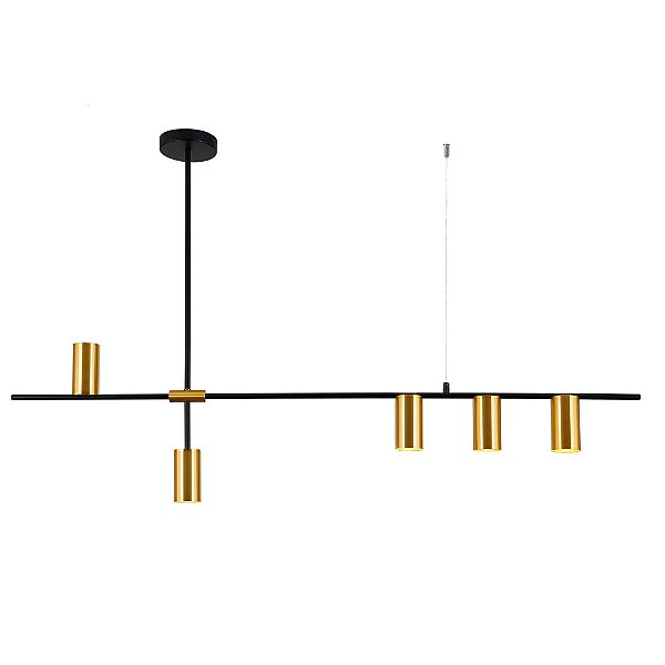 Pendente Morse Dourado Linear (C)123cm (A)40cm | MOR1PD01DR123