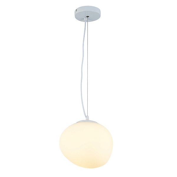 Pendente Pebble Vidro Opalino Branco (D)23cm (A)23cm | PEB1PD01OP023