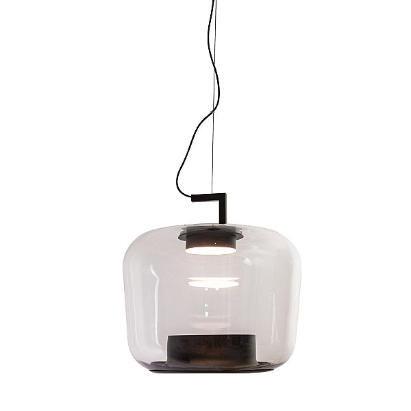 PENDENTE AILSA VIDRO PRETO (D)35CM LED 3000K | AIL1PD01TR10