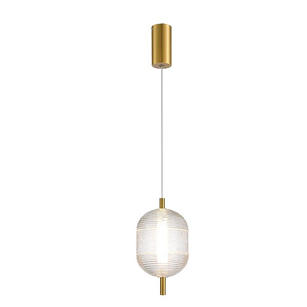 PENDENTE CASULO VIDRO DOURADO (D)15CM (A)26CM | CAS1PD01TR20