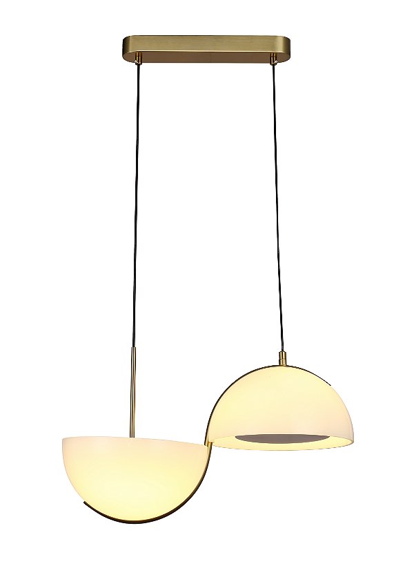 Pendente Bizani Opalino Latão LED 3000k 7W | BIZ1PD01OP10