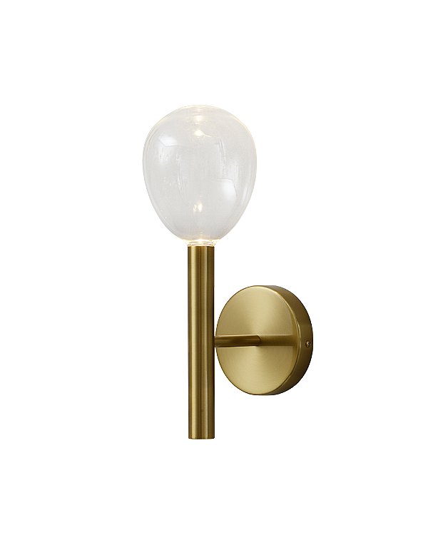 Arandela Gum Dourado Vidro (A)34Cm LED 2w | GUM1AR01DR10