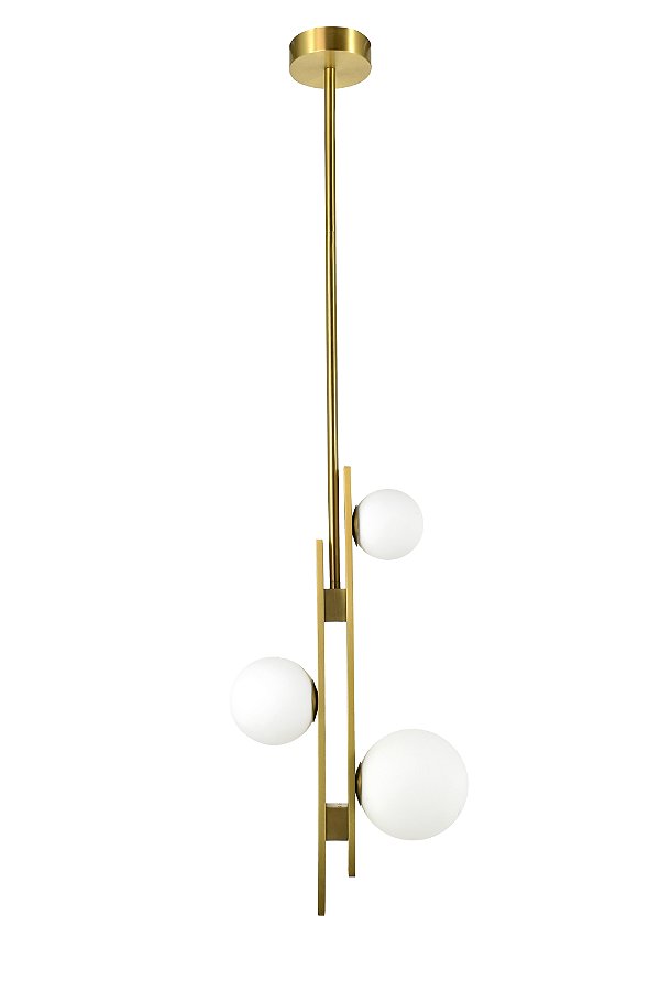 Pendente Jabo Bronze Vidro Opalino (A)60Cm I | JAB1PD01BO10