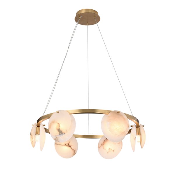 Pendente Mond Latão Alabastro Natural (D)60Cm | MON1PD01LT10