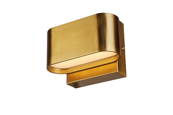Arandela Oblongo Latão Escovado LED 8W 3000k | OBL1AR01LT10