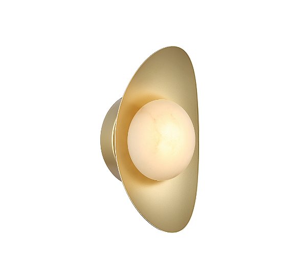 Arandela Ostic Dourado Alabastro LED 3000k | OST1AR01DR10