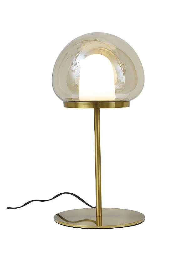 Abajur Ozo Ambar Dourado (A)39Cm LED 8W 3000K | OZO1AB01AB10