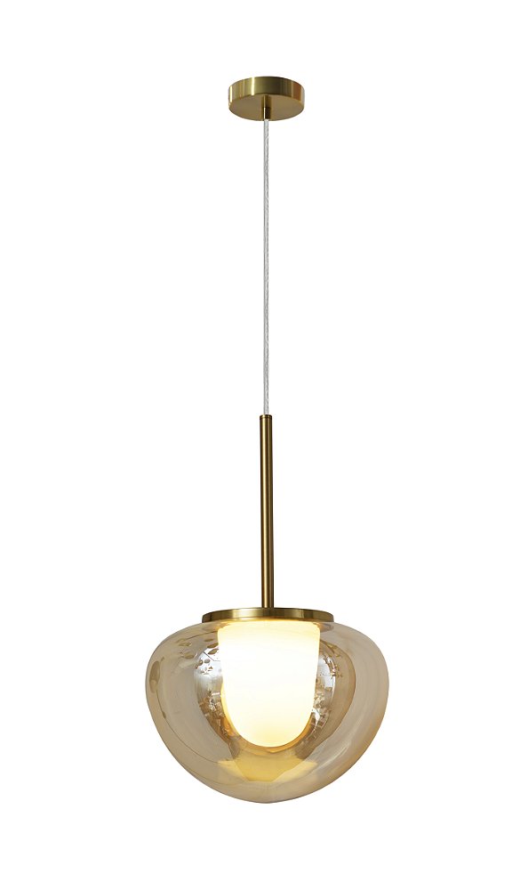 Pendente Ozo Dourado Vidro (A)52Cm LED 3000K | OZO1PD01AB10