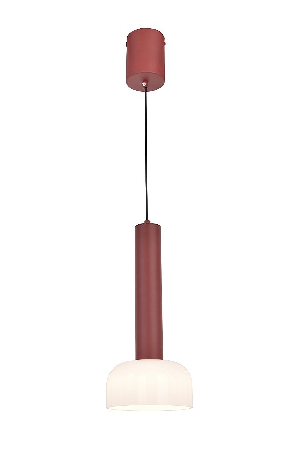 Pendente Stamp Vermelho Vidro Branco 7w 3000K | STA1PD01VM10