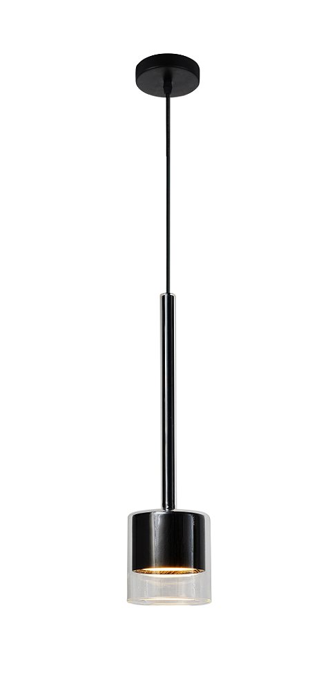 Pendente Tint Preto Vidro (A)35Cm LED 3000K | TIN1PD01PT10