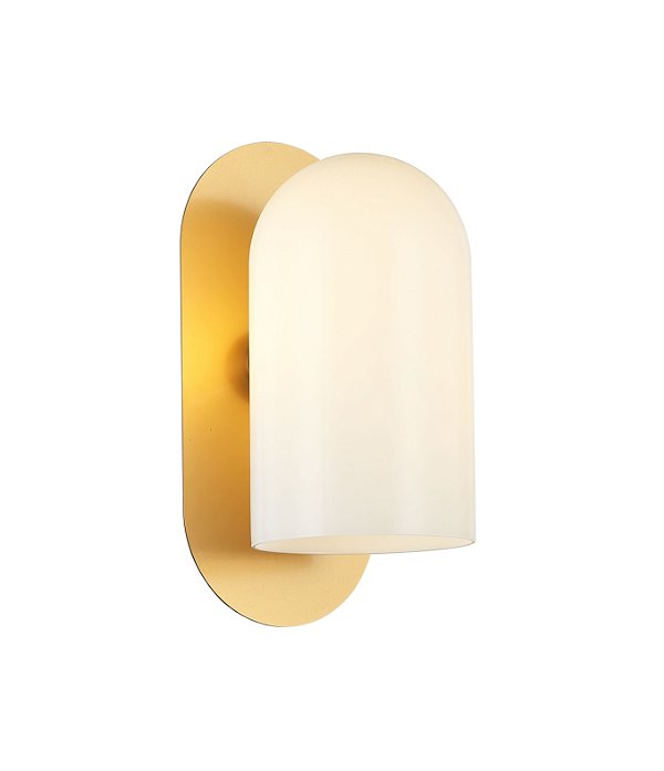 Arandela Zil Dourado Vidro Opalino (A)27Cm G9 | ZIL1AR01DR10