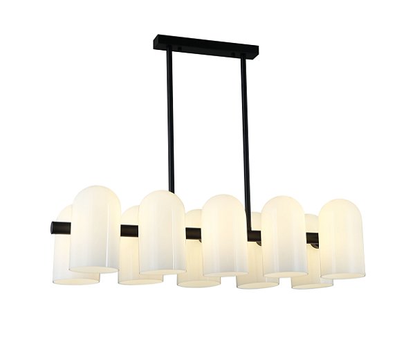 Pendente Zil Preto Vidro Opalino (C)85Cm G9 | ZIL1PD01PT10