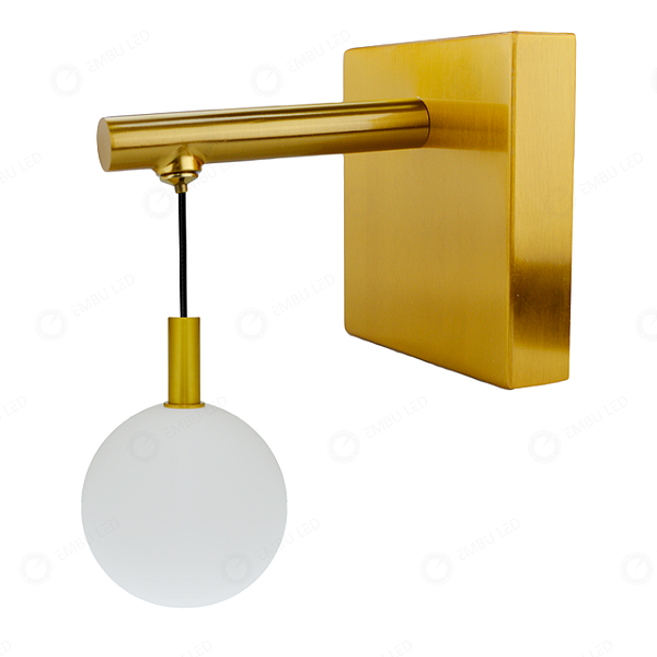 ARANDELA LED ESFERA ORBE GOLD 6W BIVOLT (A)20CM (C)16CM