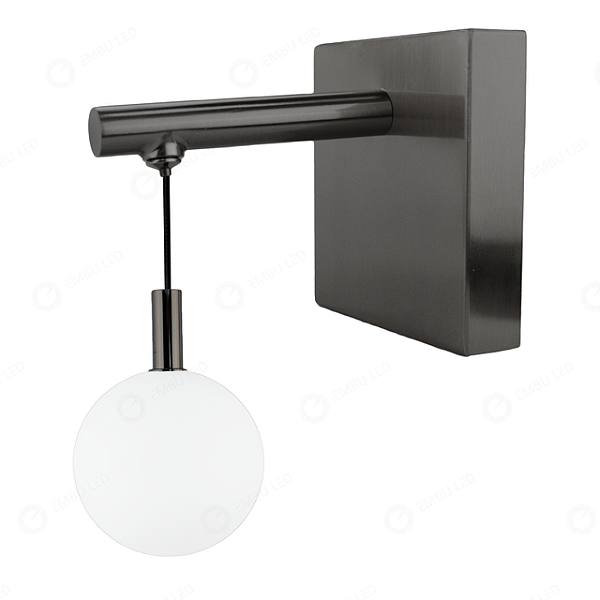 ARANDELA LED ESFERA ORBE GRAFITE 6W BIVOLT (A)20CM (C)16CM