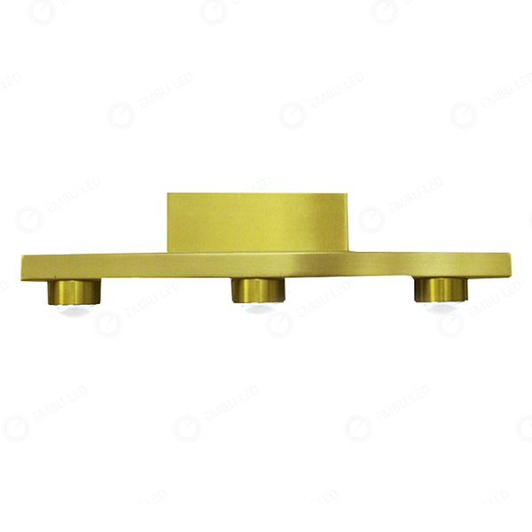 ARANDELA TRIFLUXO 3 FACHOS LUMINOSO DOURADO 3W 3000K 25CM
