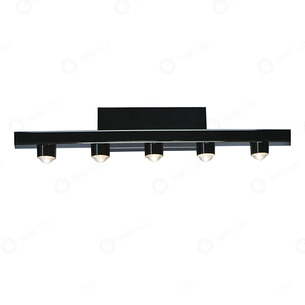 ARANDELA QUINTESSENCIA 5 FACHOS PRETO 5W 3000K 44CM
