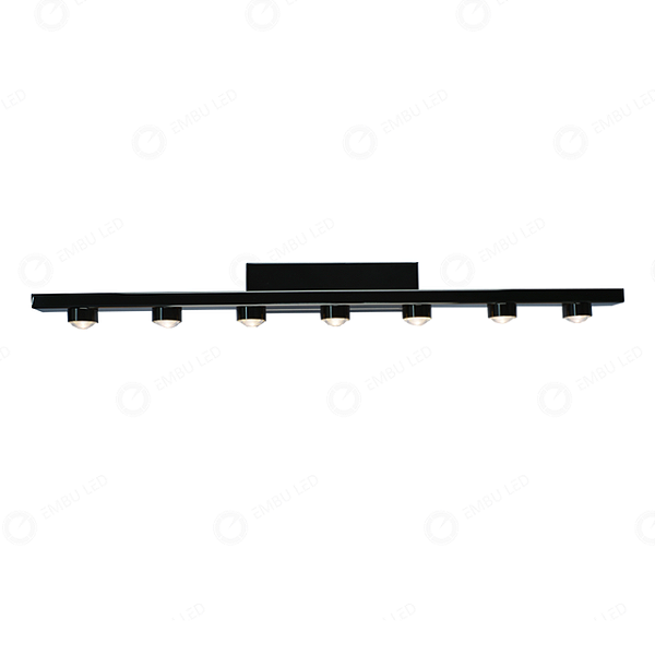 ARANDELA SETE FEIXEIS PRETO 7 FACHOS DE LUZ LED 7W 3000K