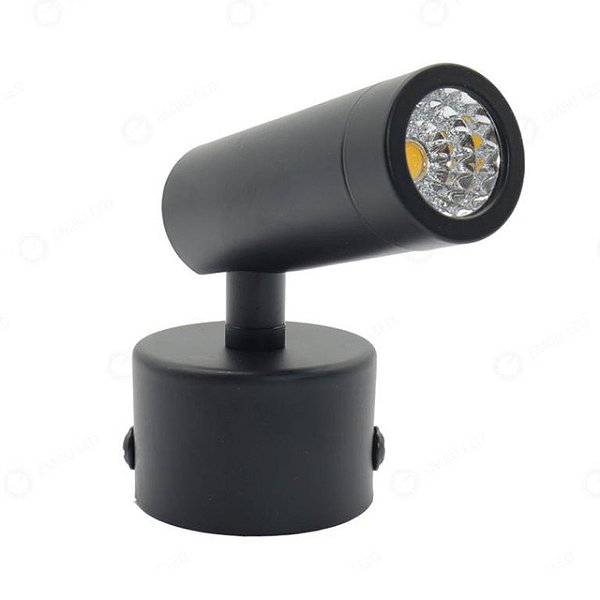 ARANDELA DE LEITURA COM MINI SPOT LAPIS 3W 3000K PRETO