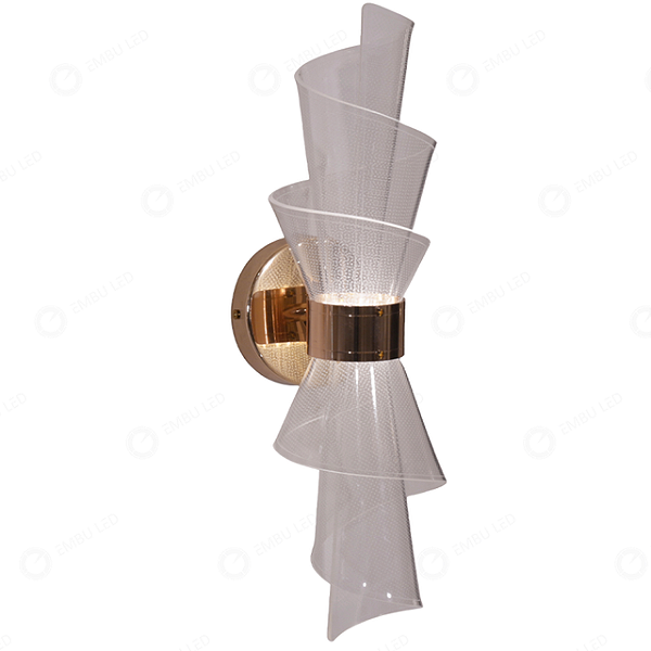 ARANDELA DE PAREDE LED TOCHA 8W DOURADO BRANCO QUENTE E FRIO