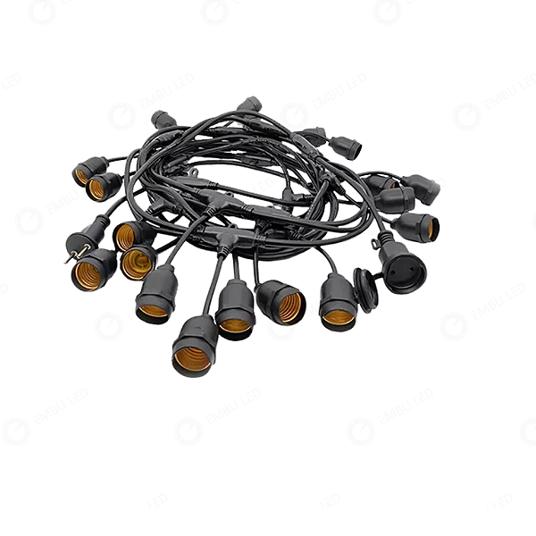 Varal De Luzes 10 Metros Com 10 Soquetes Ip66 Resistente