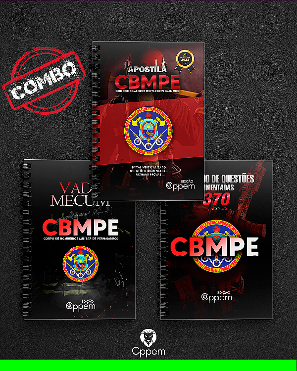 COMBO 3 EM 1 | APOSTILA + CADERNO DE QUESTÕES + VADE MECUM - CBMPE