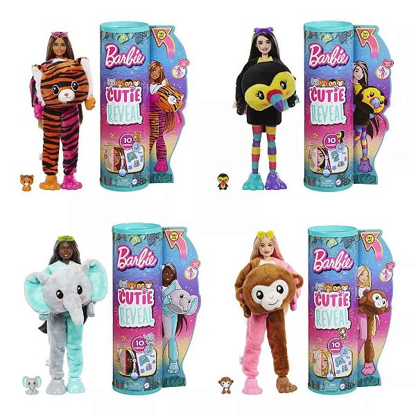 Boneca Série Selva Barbie Cutie Reveal