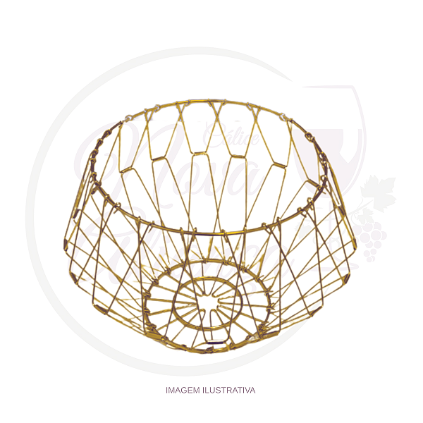 CESTA DE METAL RETRATIL COR DOURADA