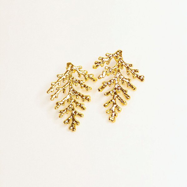 Brinco Fixo Folha Tuia - M