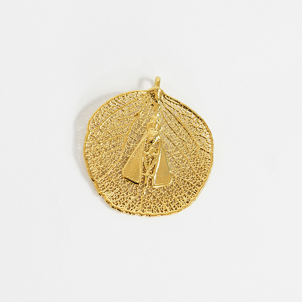 Pingente Medalha Nossa Senhora Folha do Cerrado