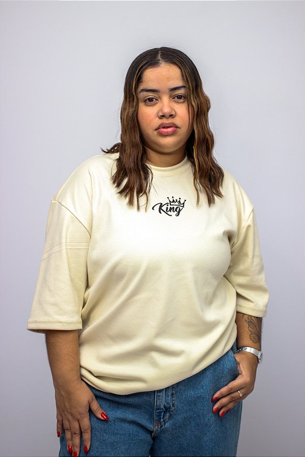 CAMISETA OVER TIGRE BEGE