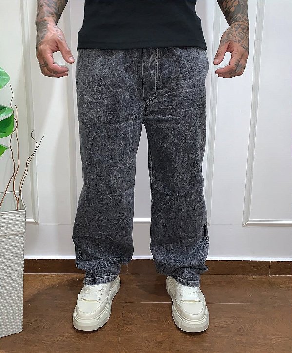 CALÇA BALÃO CINZA ESTONADA