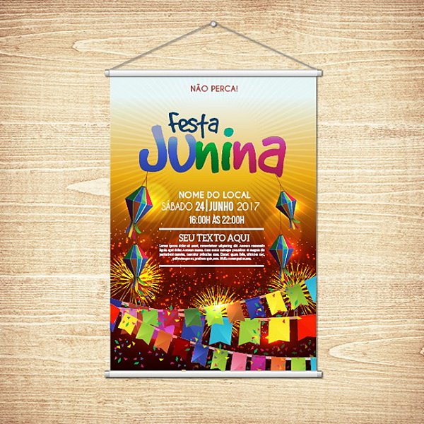 Banner com tubete de pvc + corda. 380g/m²