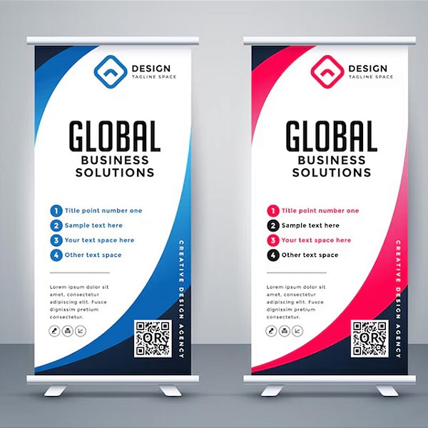 Banner com tubete de pvc + corda. 380g/m²