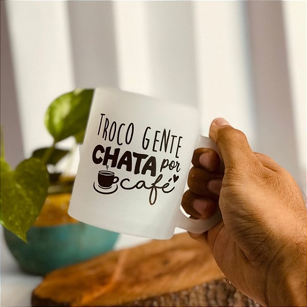 Caneca vidro jateado