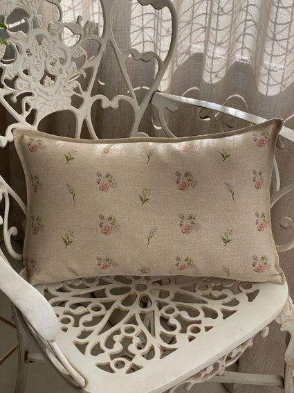 Capa almofada linho 30x50cm persponto estampa P Rosamar 5523  ( Não acompanha enchimento )