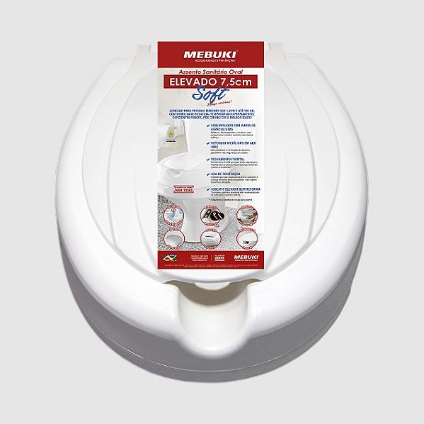 Assento Sanitário Oval Elevado 7,5 Soft - Mebuki