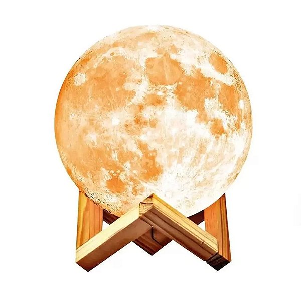 Abajur led Lua Cheia recarregável branco quente