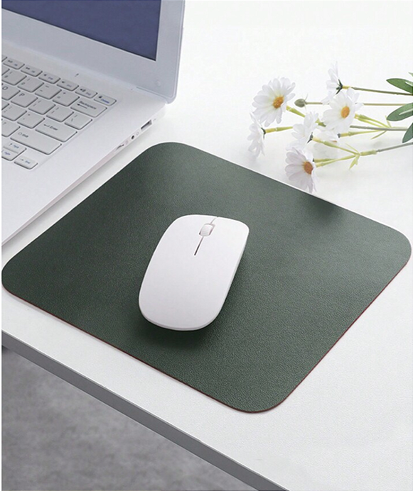 Mouse Pad 20x20cm Ergonômico Gamer em couro sintético Minimalista Resistente Slim - Preto