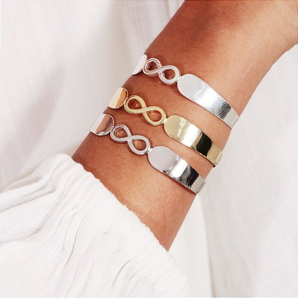 Bracelete do Infinito Banhado a Ouro