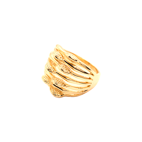 Anel Textura Assimétrica Ouro 18k