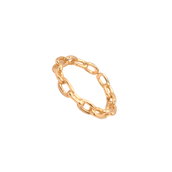 Anel Corrente Ajustável Banhado a Ouro 18K