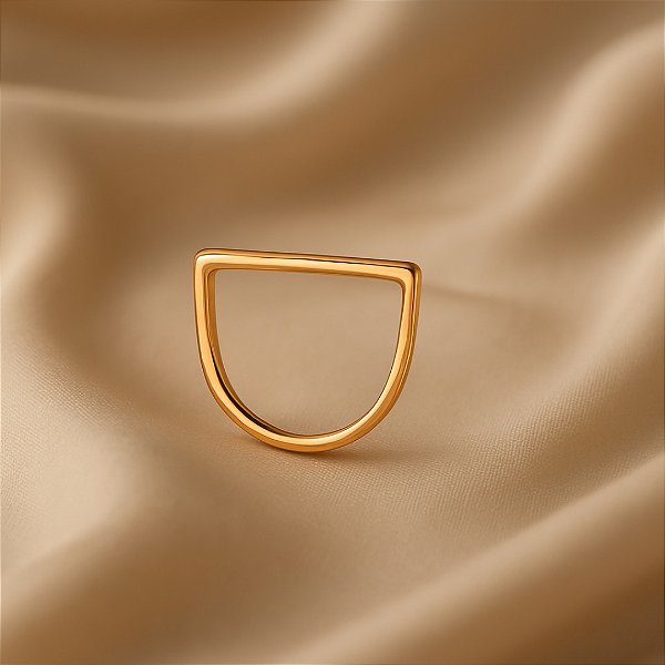 Anel Poli Banhando a Ouro 18K