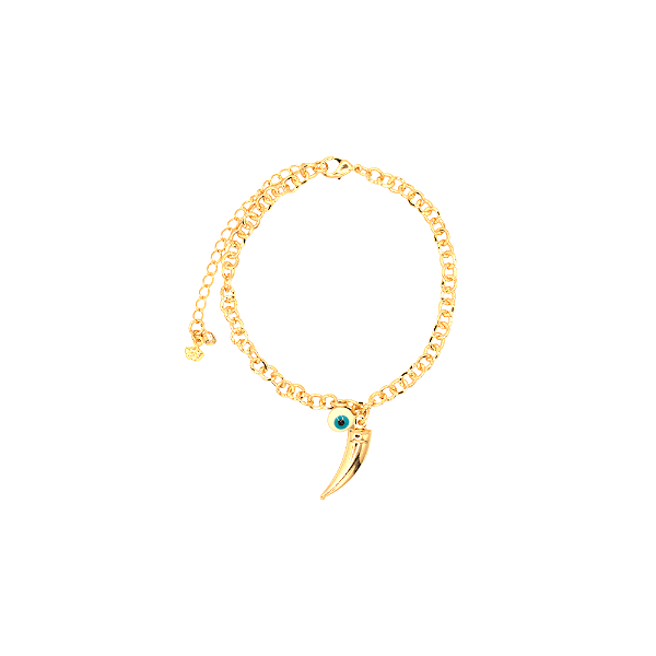Pulseira Olho Grego e dente de sabre