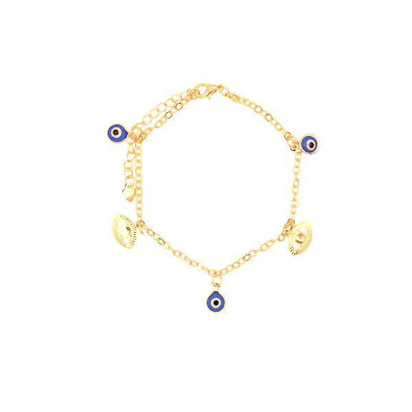 Pulseira Olhos Gregos Banhada a Ouro 18K