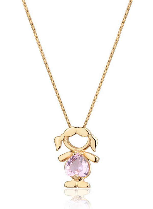 Gargantilha Menina Banhada Ouro 18K
