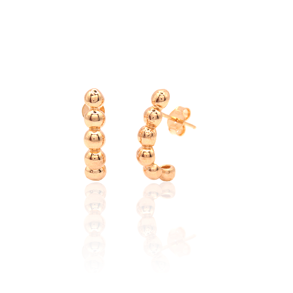 Meia Argola com Bolinhas Banhada a Ouro 18K