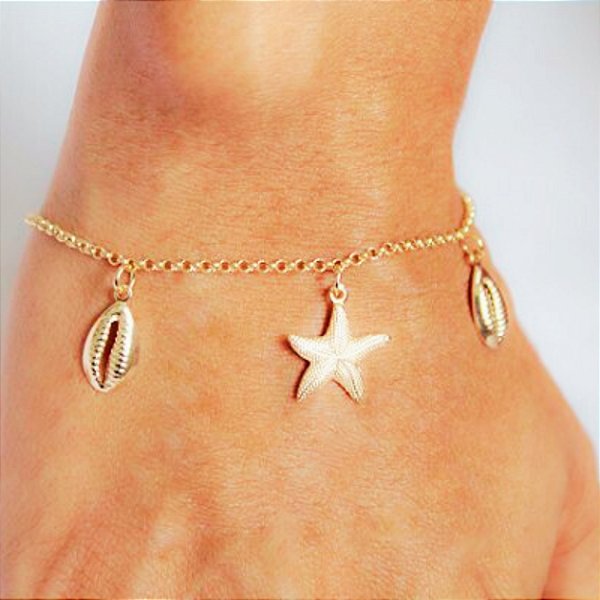 Pulseira estrela do mar e búzios